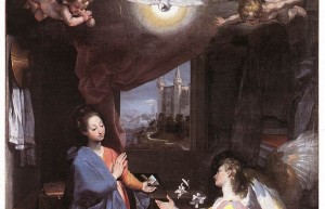 Barocci: Annunciazione, (anno 1592-96) olio su tela, chiesa di Santa Maria degli Angeli, Assisi.